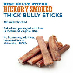 Dog enjoying Best Bully Sticks Hickory Smoked 6in chew during playtime