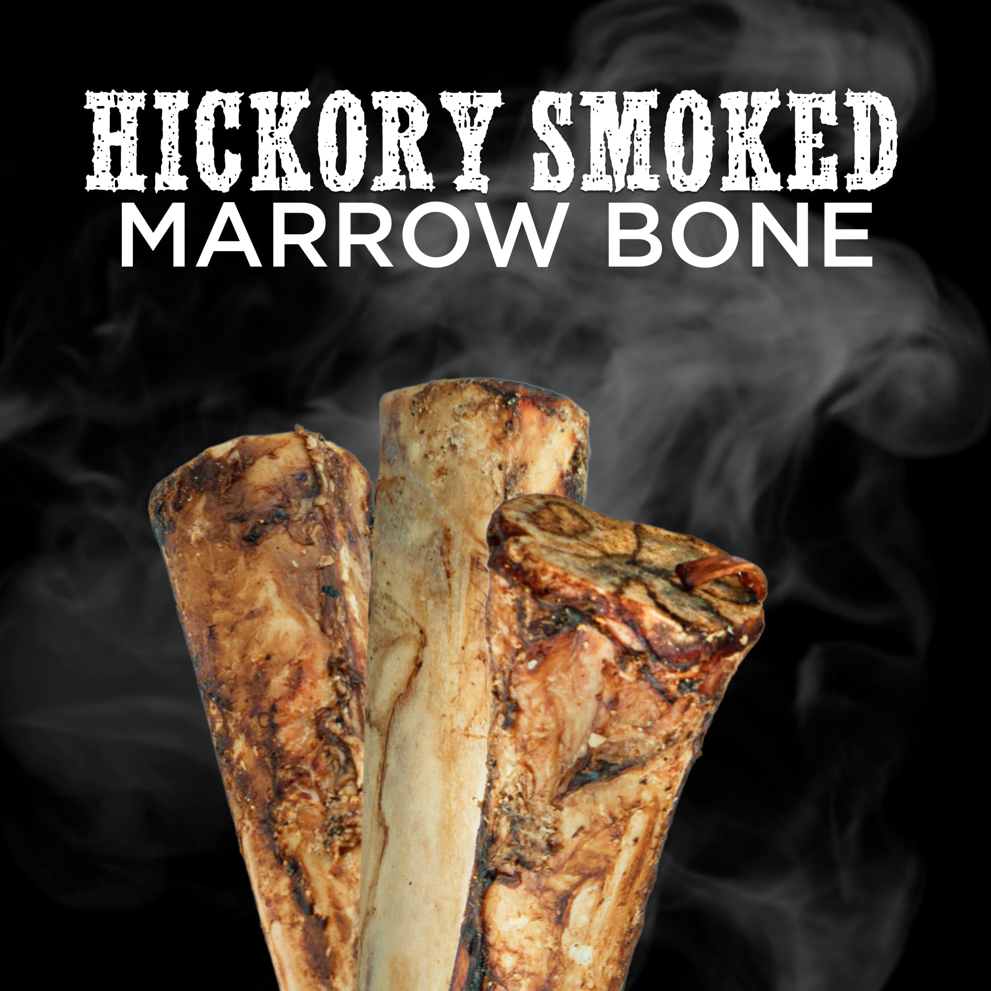 Closeup of Best Bully Sticks Hickory Smoked Marrow Bones showcasing marrow center