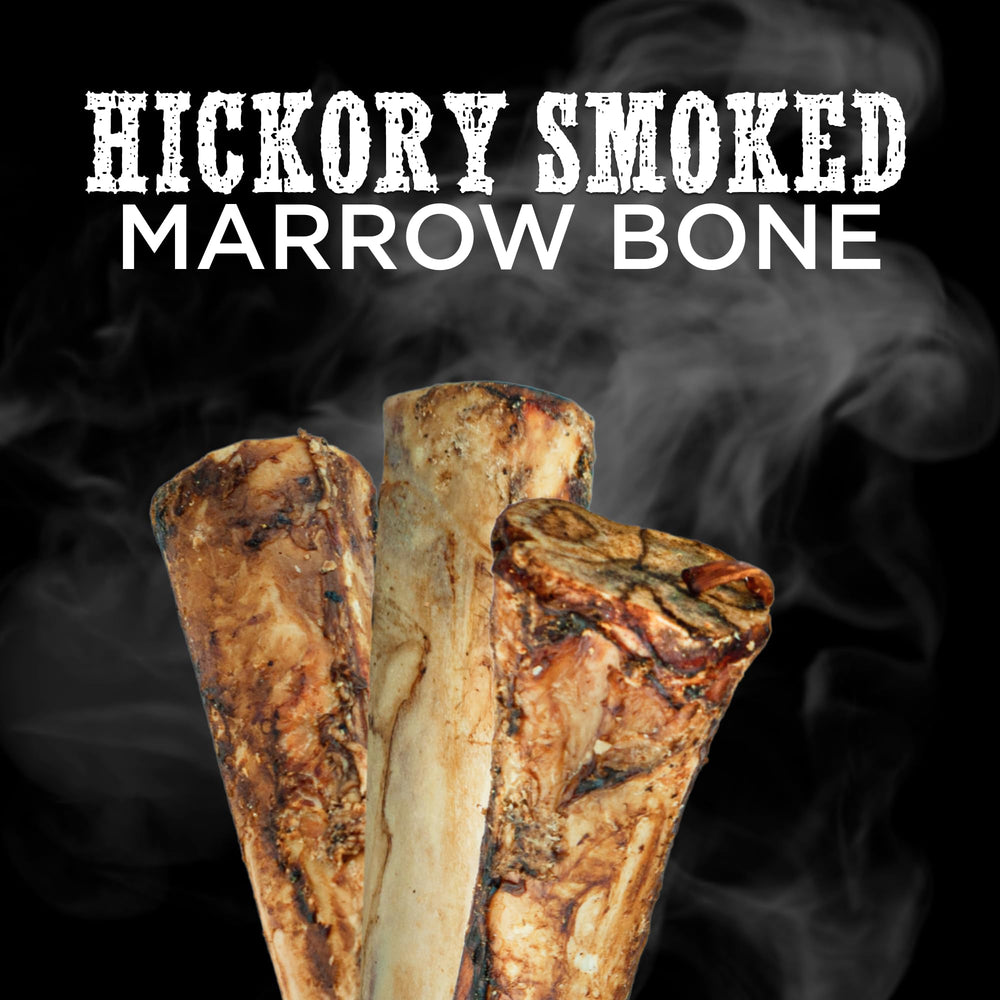 Closeup of Best Bully Sticks Hickory Smoked Marrow Bones showcasing marrow center