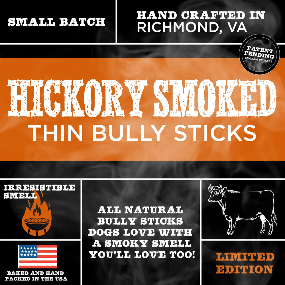 Best Bully Sticks hickory-smoked six-inch stick closeup of natural beef texture.