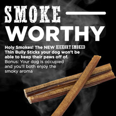 Best Bully Sticks hickory-smoked six-inch stick being chewed during playtime.