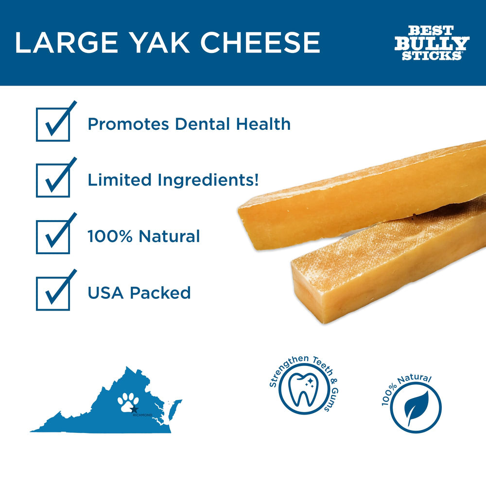 Close-up of Best Bully Sticks yak cheese chew showing durable texture