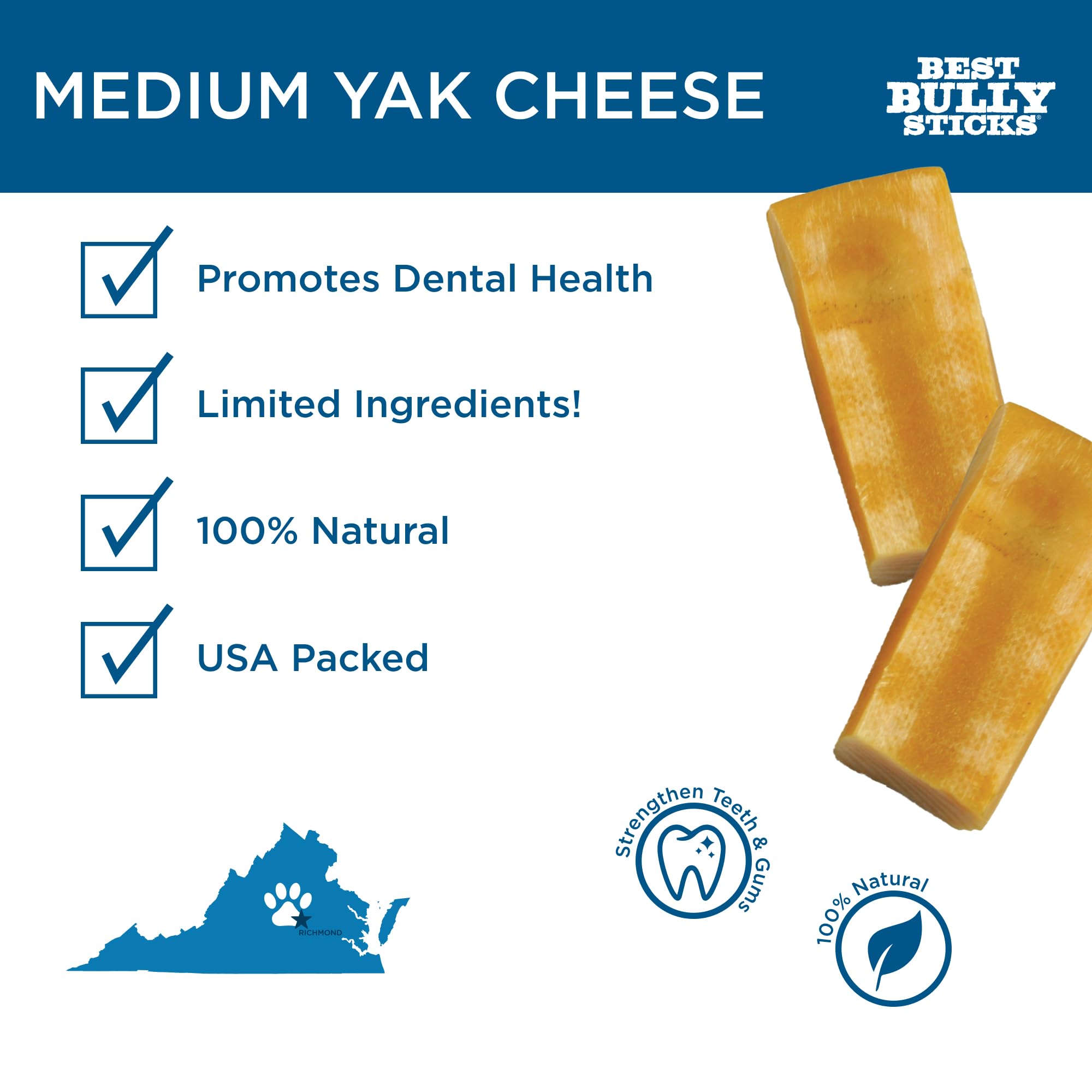 Best Bully Sticks Himalayan yak cheese dog chew closeup – flavorful treat dogs savor
