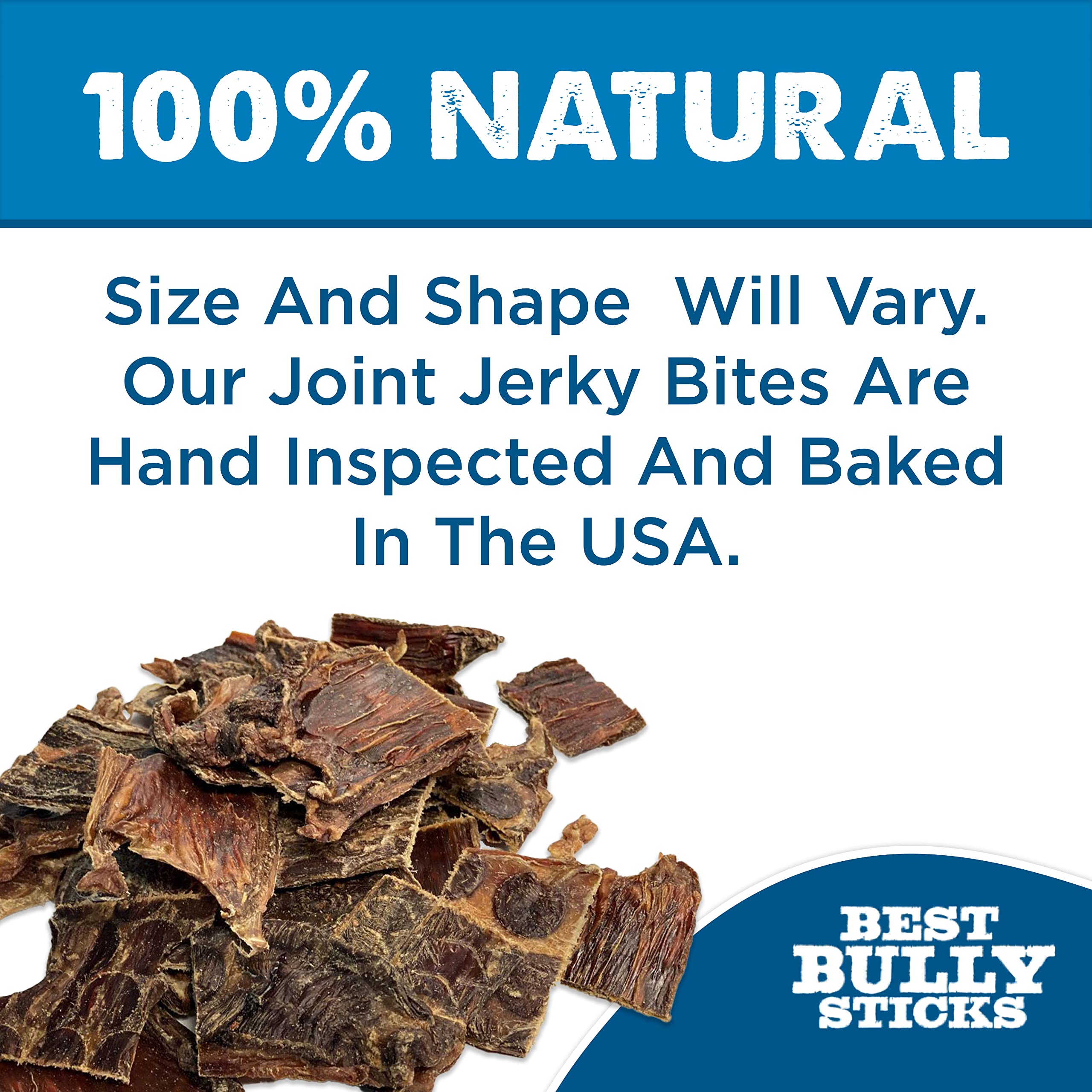 Best Bully Sticks Joint Jerky Gullet Bites close-up of dense texture for long-lasting chew