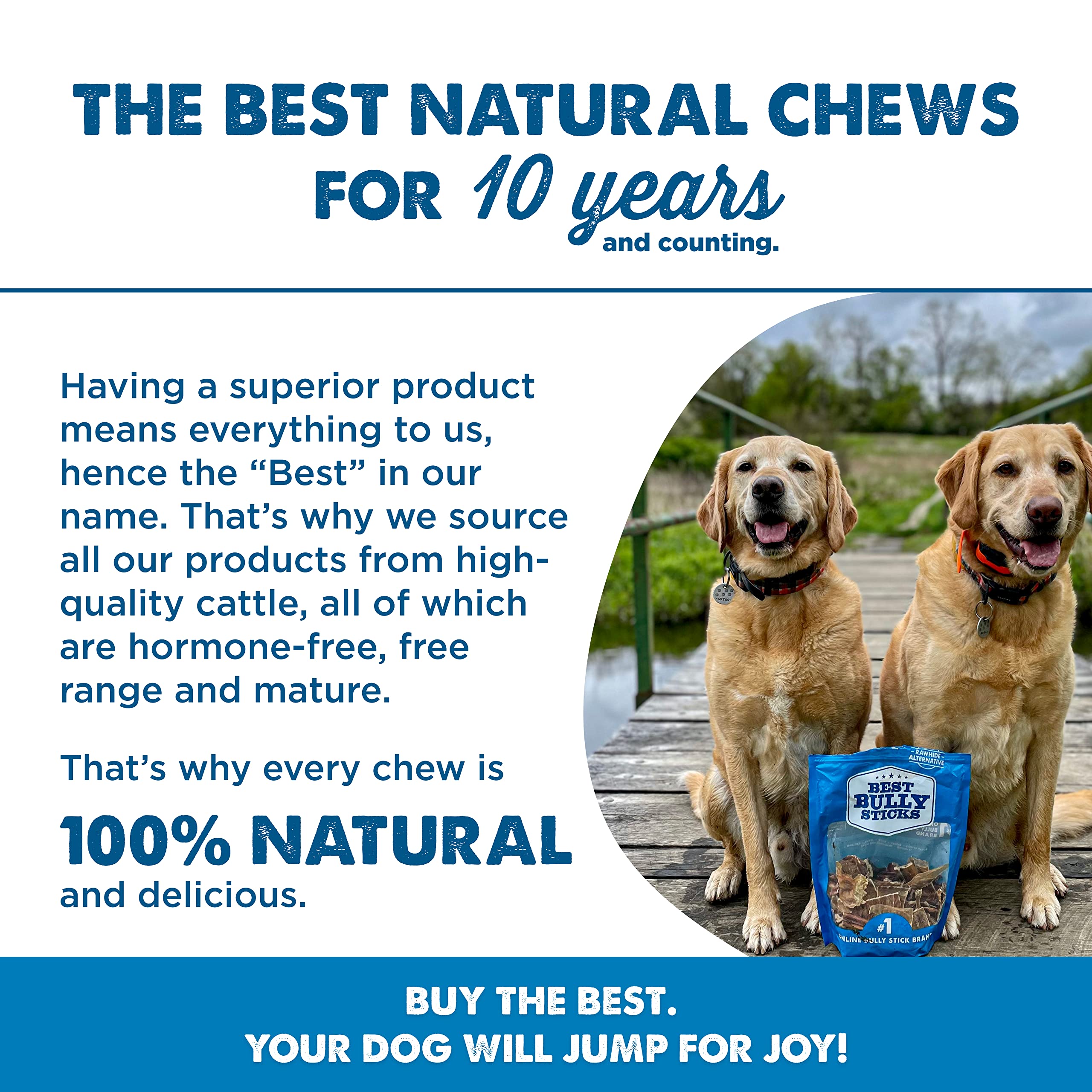 Best Bully Sticks Joint Jerky Gullet Bites label info emphasizes single-ingredient beef gullet