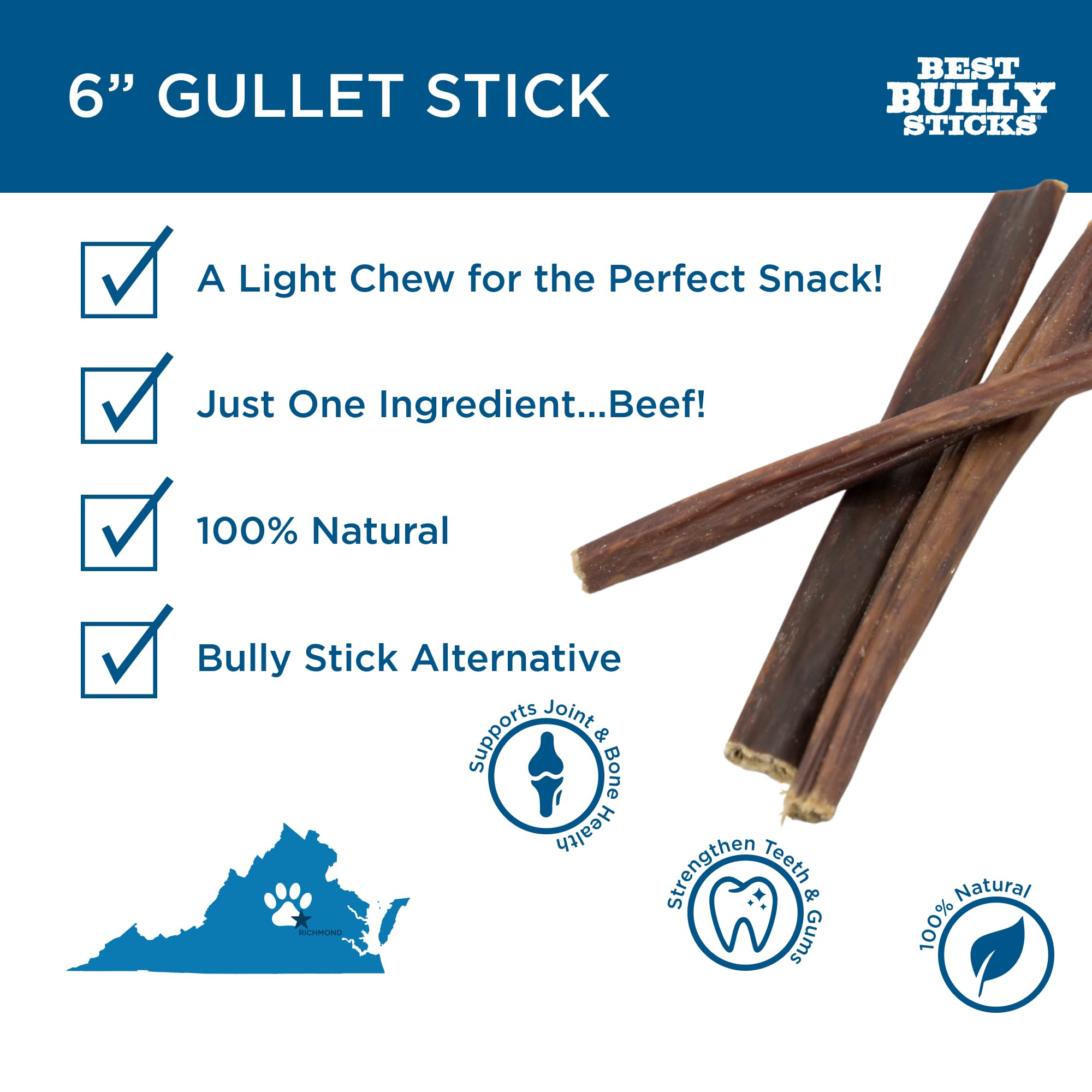 Best Bully Sticks natural beef esophagus snack supports joint-friendly chewing