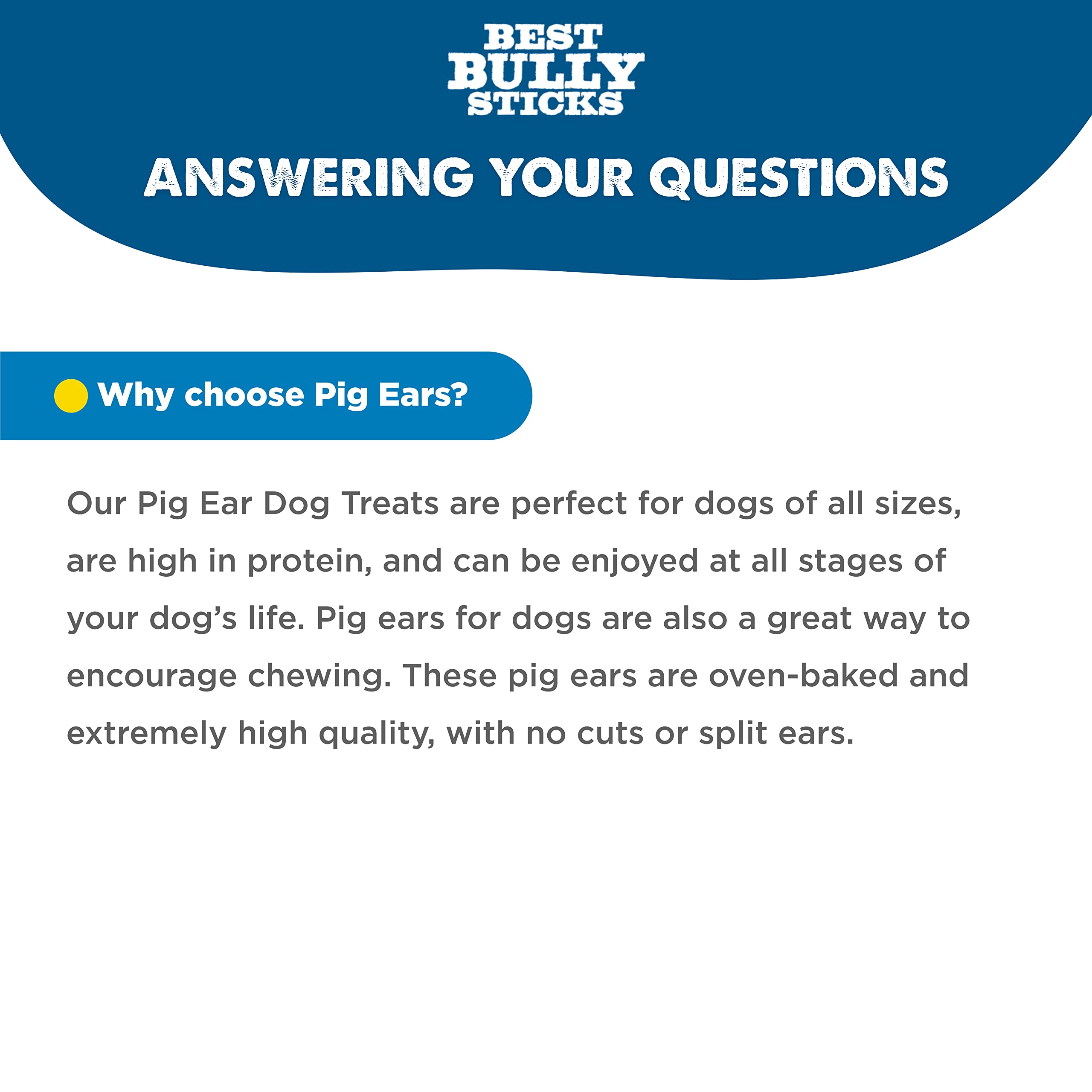 Best Bully Sticks pig ears hormone-free and additive-free for dogs.