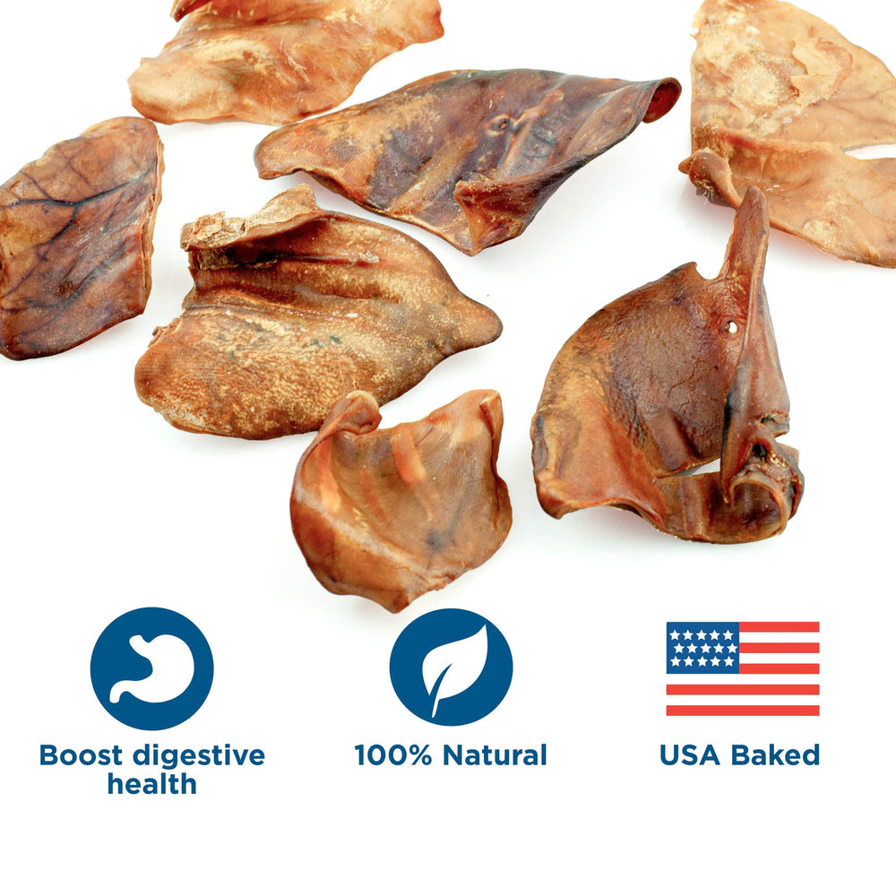 Best Bully Sticks pig ears single-ingredient close-up emphasizes purity