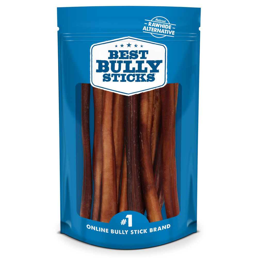 Best Bully Sticks 12-inch chews pack 10 for large dogs, long-lasting entertainment.