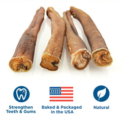 Dog enjoying Best Bully Sticks thick 12-inch chew in action.