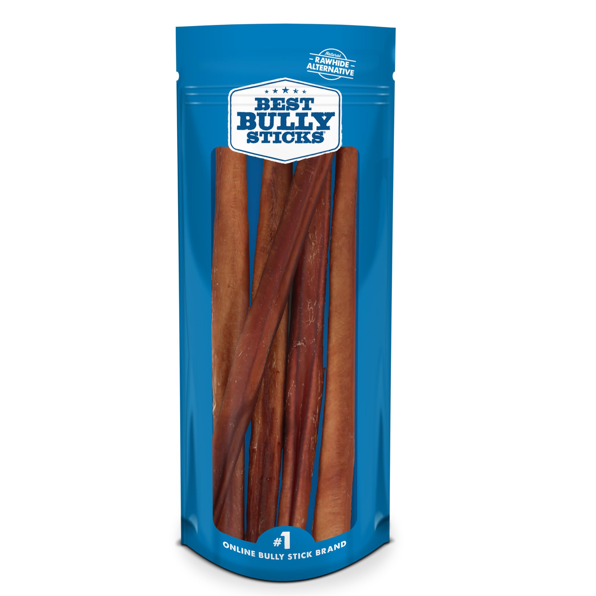 Best Bully Sticks 12-inch packaging image shows a single-ingredient beef chew for large dogs.