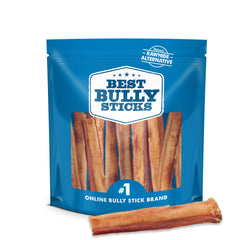 Best Bully Sticks thick 6-inch dog chew for large breeds, long-lasting chew.