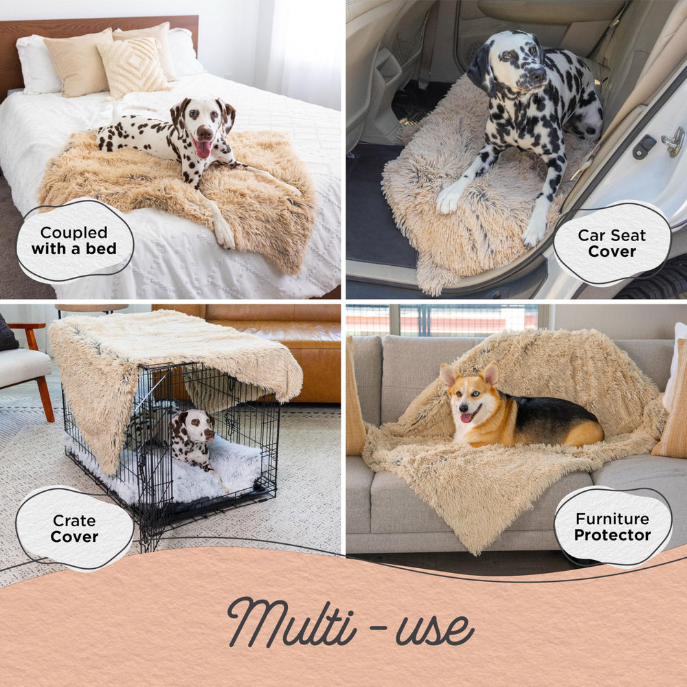 Best Friends by Sheri calming blanket on couch protects furniture while keeping pets cozy.