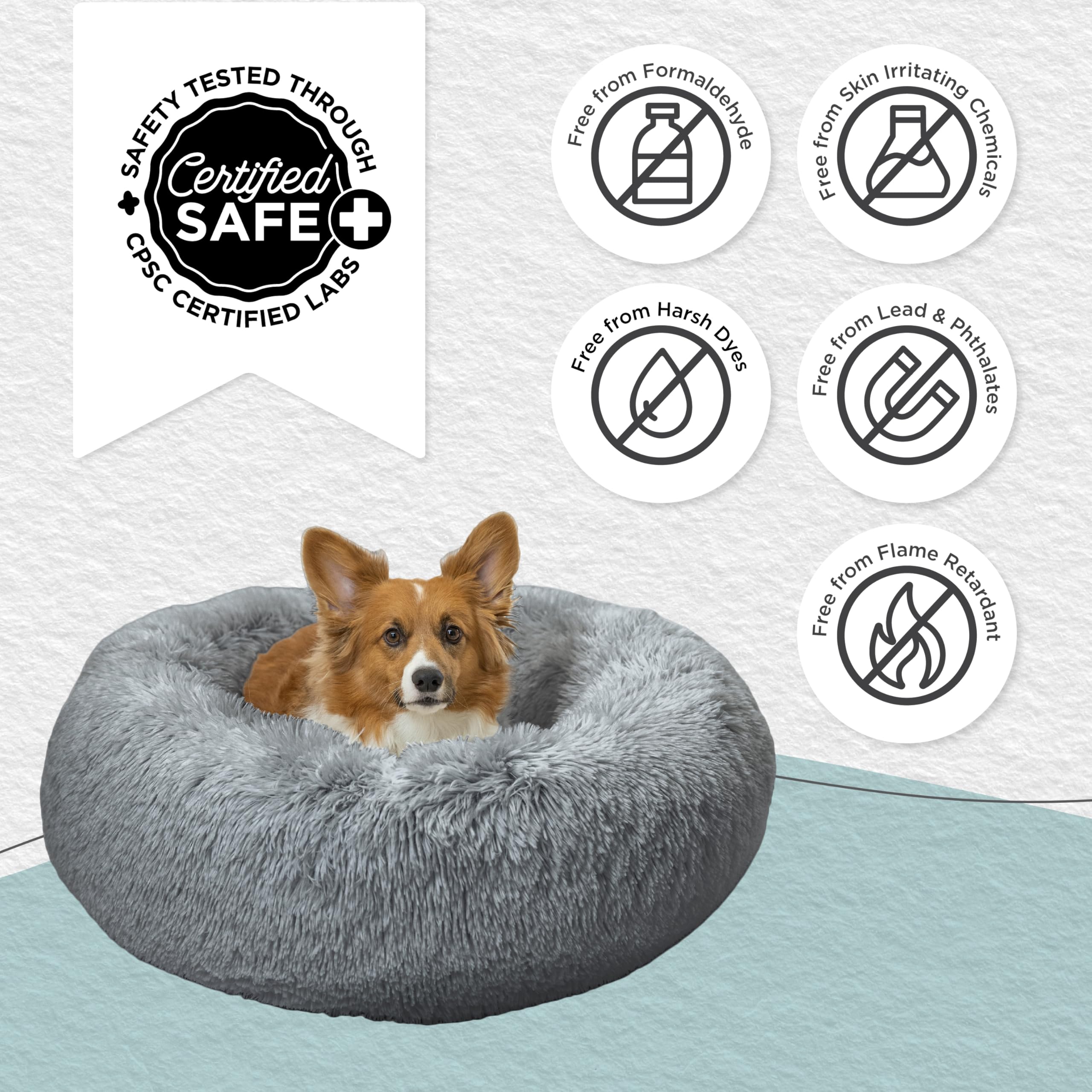 Best Friends by Sheri Donut Bed removable cover close-up for easy cleaning.