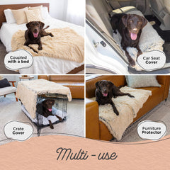 Best Friends by Sheri Calming Shag blanket shown on a couch for sofa protection and pet comfort.