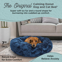Best Friends by Sheri Donut Bed navy close-up showing plush comfort for naps.