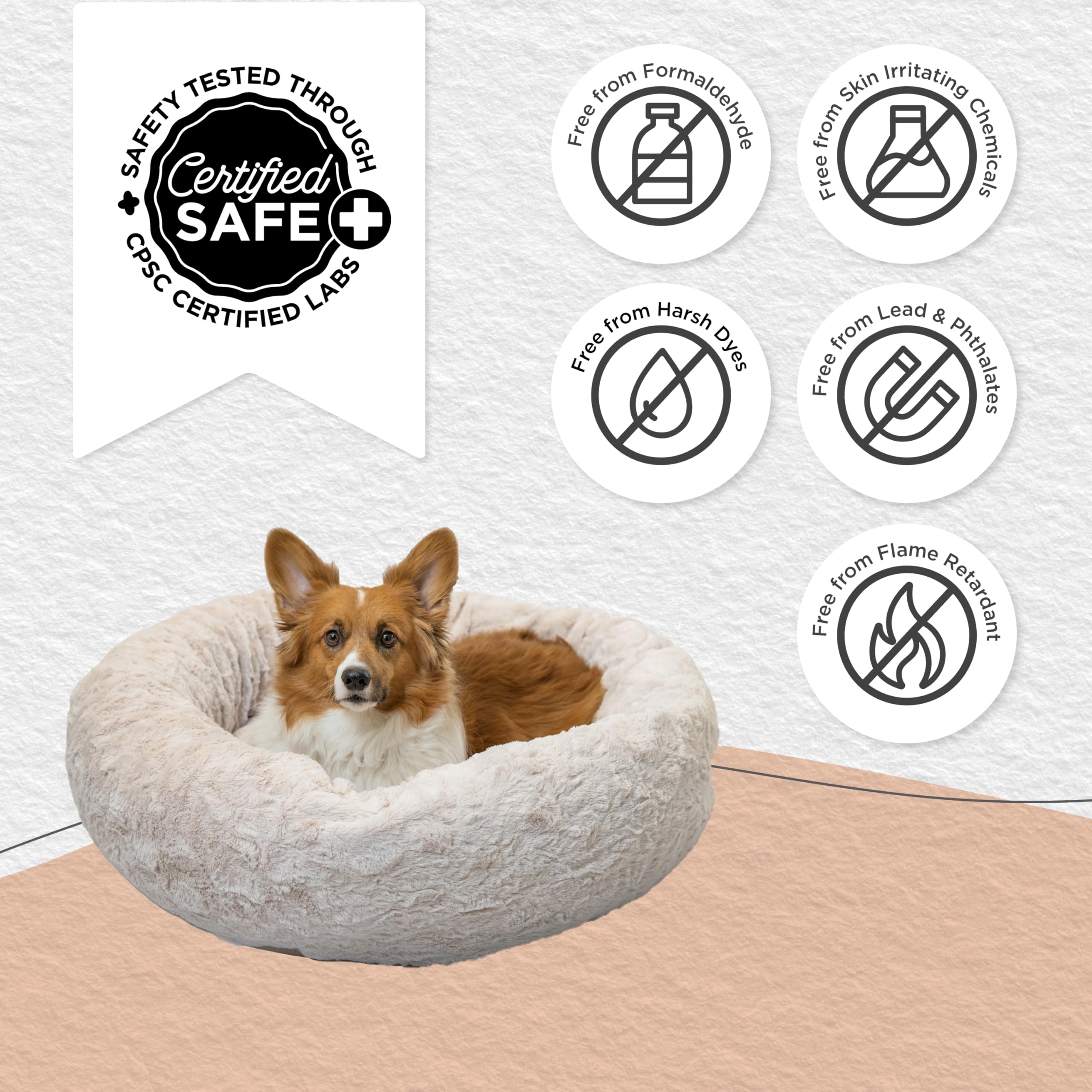 Best Friends by Sheri donut bed removable cover simplifies cleaning.