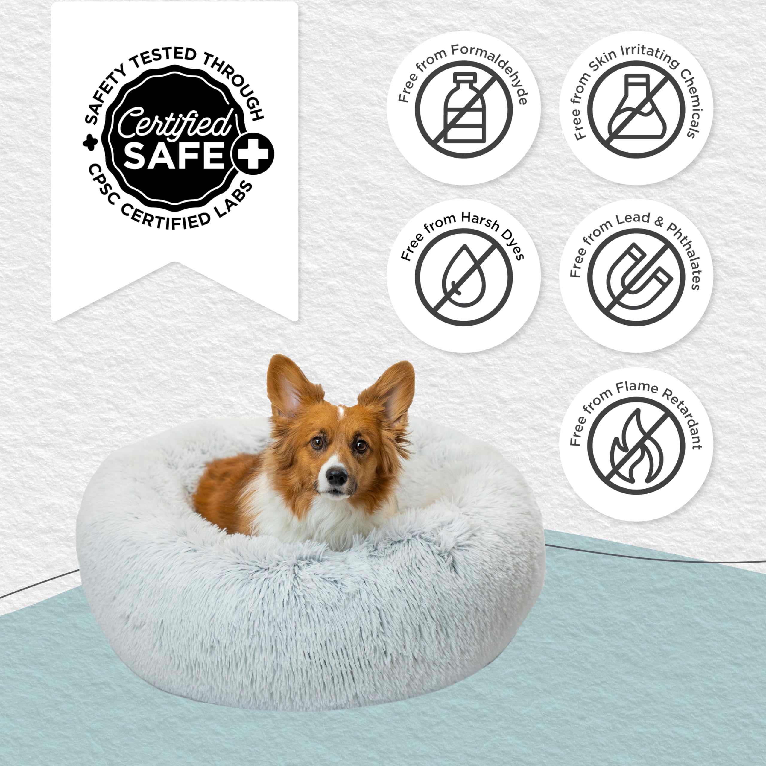 Best Friends by Sheri donut bed removable cover shown for easy cleaning.