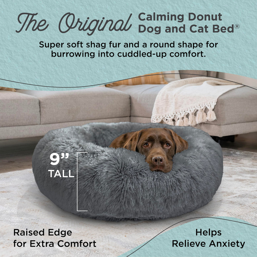 Best Friends by Sheri Donut Bed in shag fur close-up, highlighting plush texture.