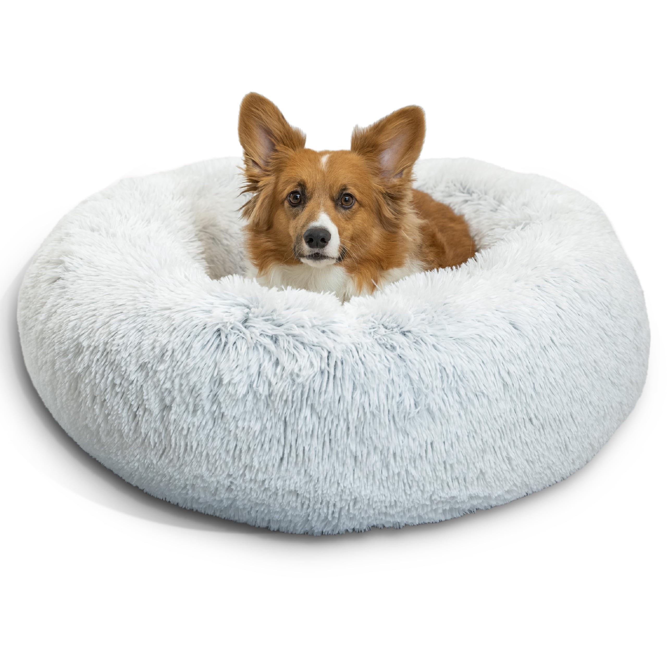 Best Friends by Sheri donut bed close-up in plush shag fur for cozy naps.