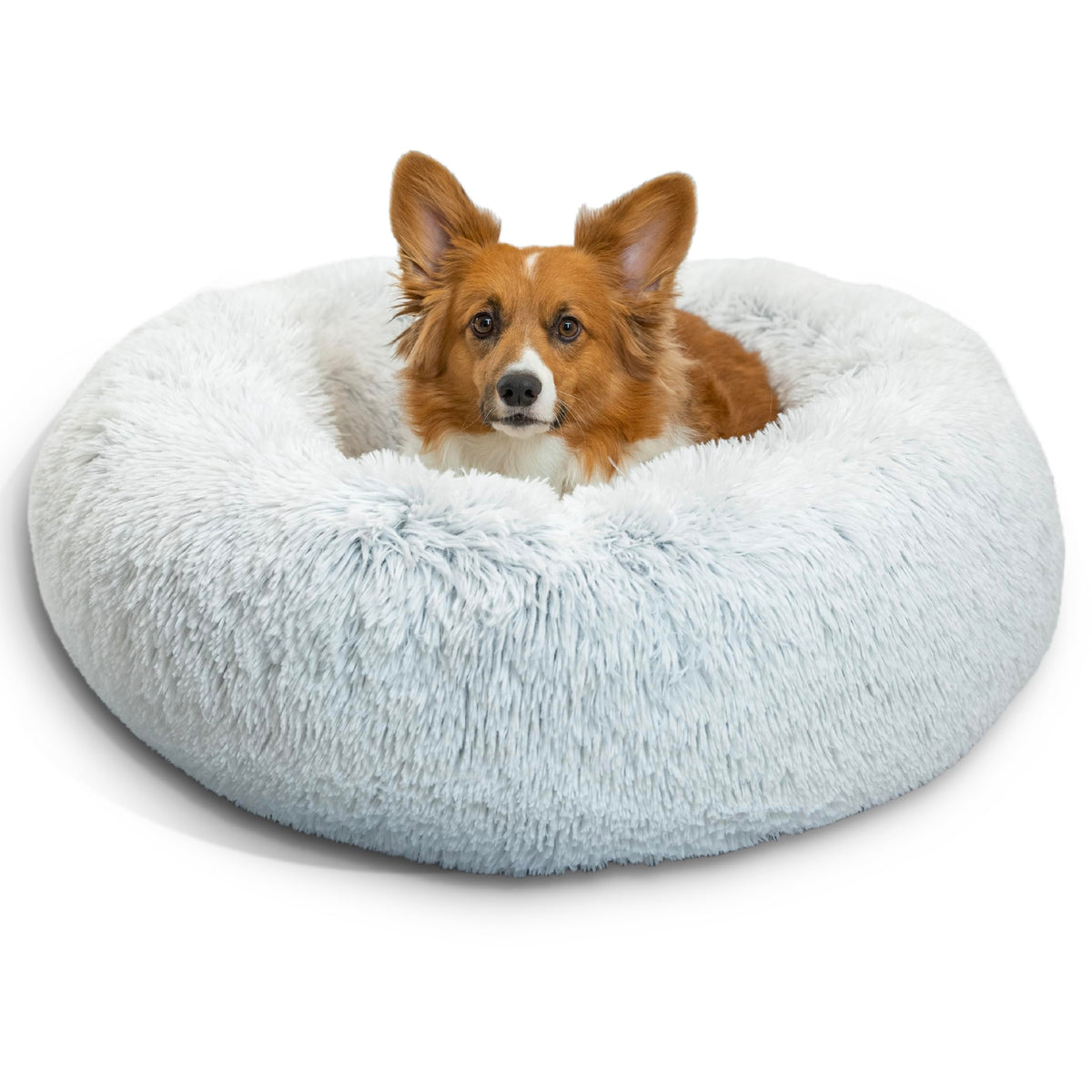 Best Friends by Sheri donut bed close-up in plush shag fur for cozy naps.