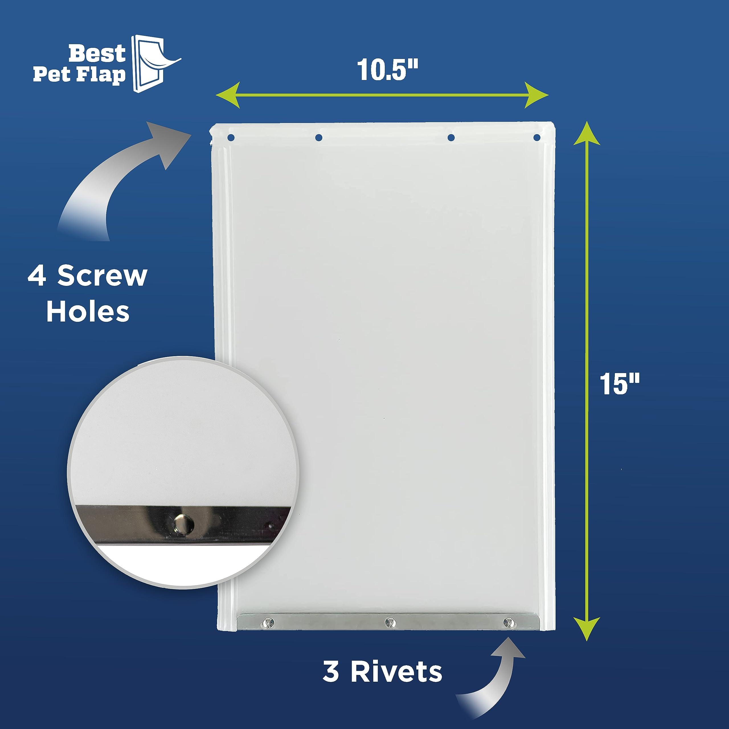 Bottom rivets support stable flap and reduce sag.
