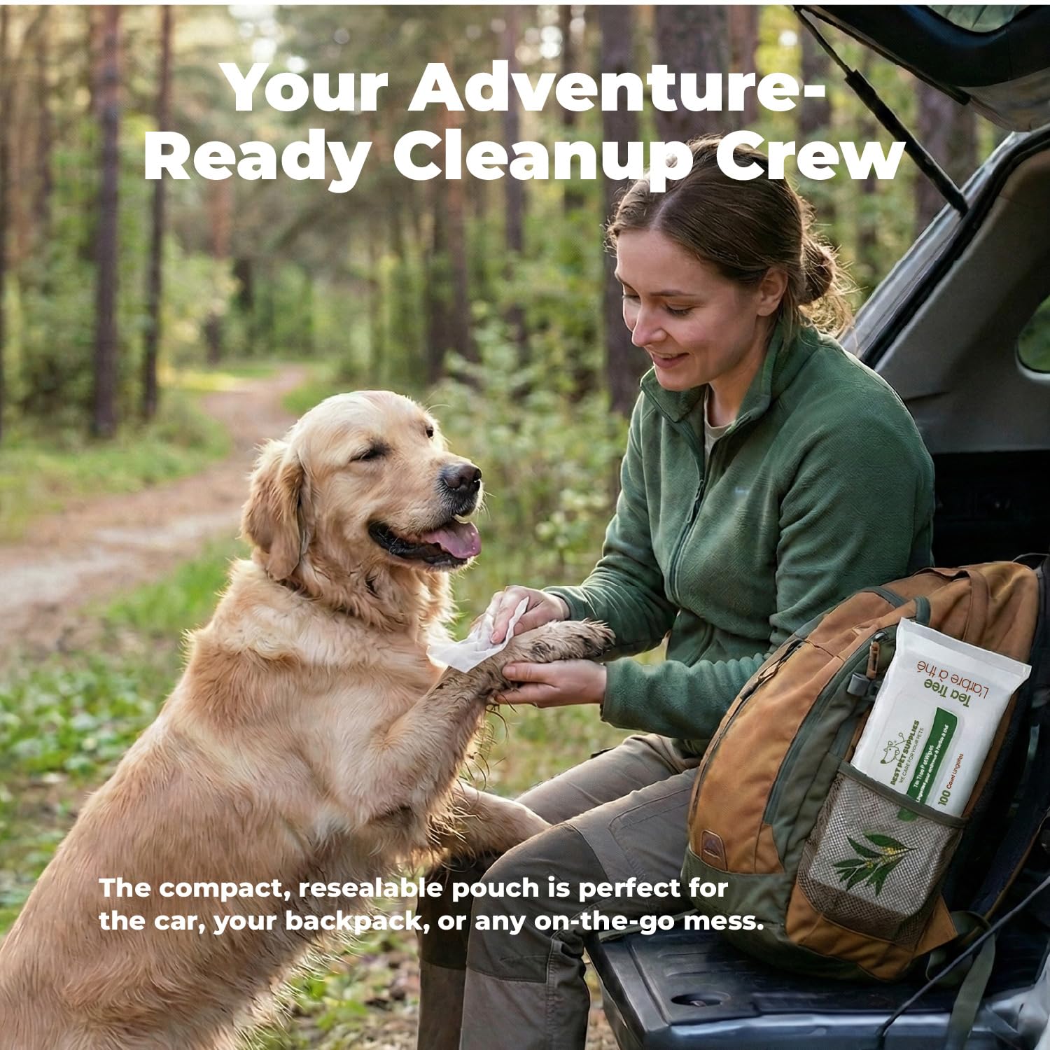 Best Pet Supplies large wipes deodorize and refresh on the go.