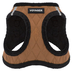 Best Pet Supplies all-weather harness close-up in beige plush for cozy walks.