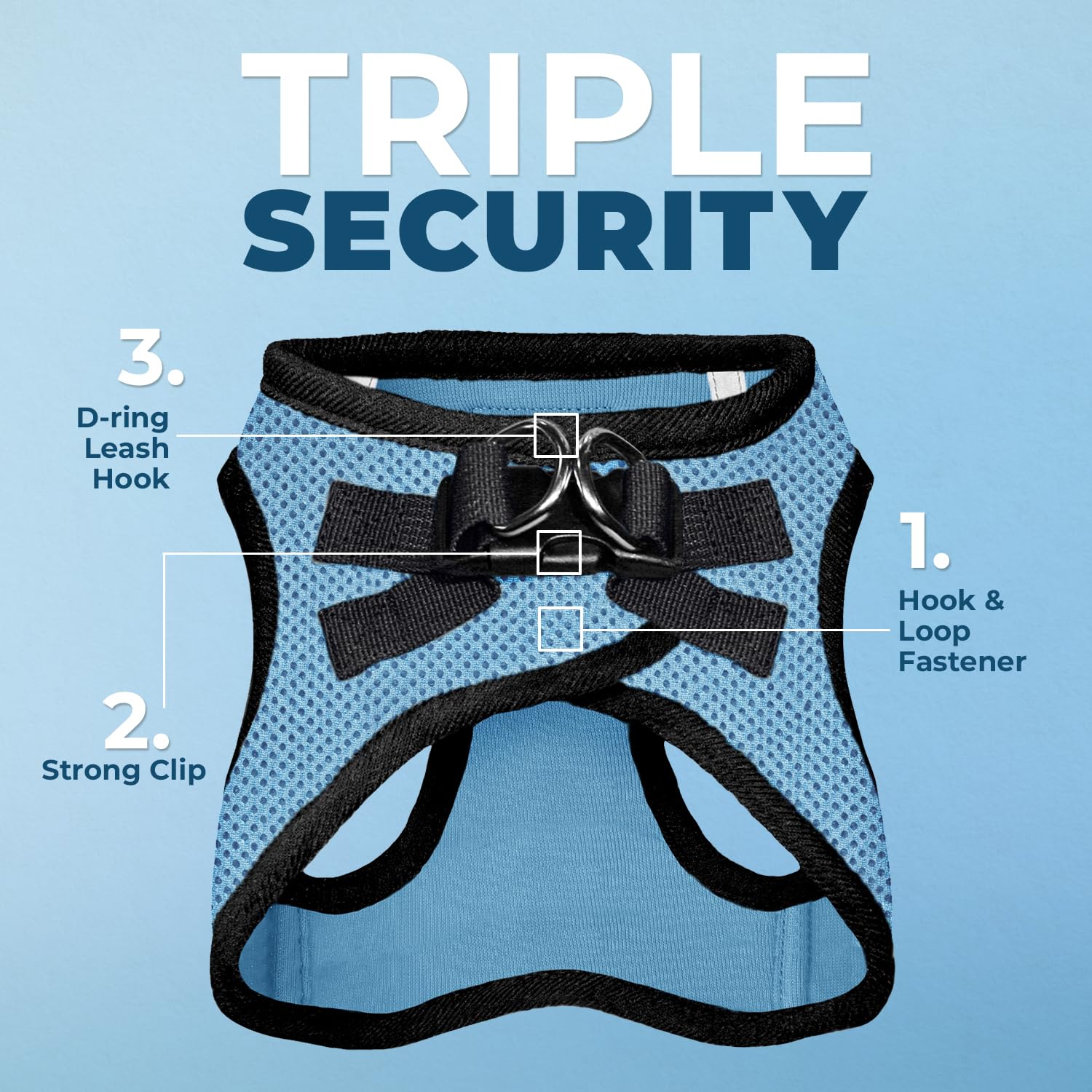 Best Pet Supplies all-weather mesh harness side view with adjustable straps
