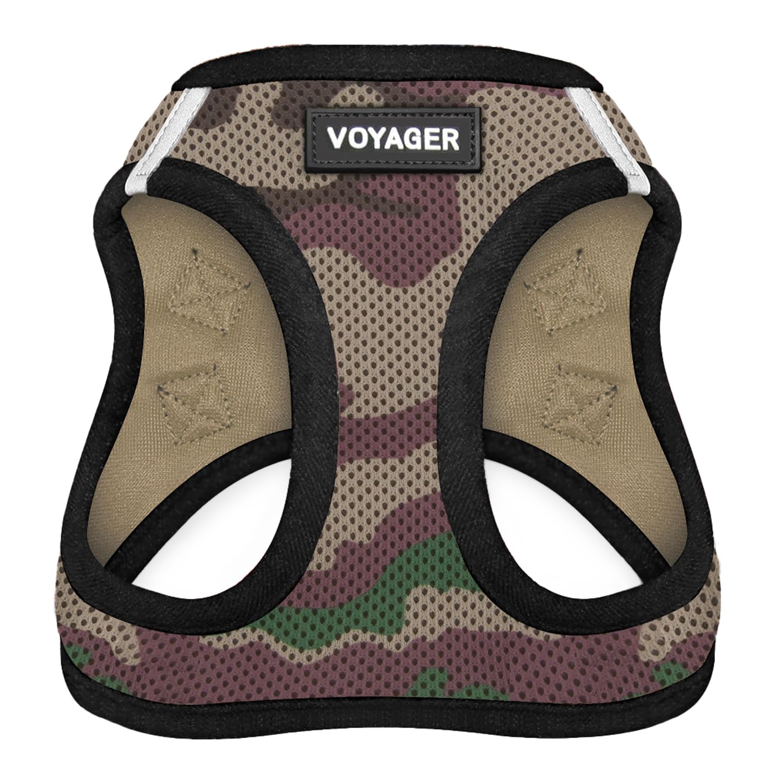Best Pet Supplies all-weather mesh harness Army/Black XL, front view for secure wear