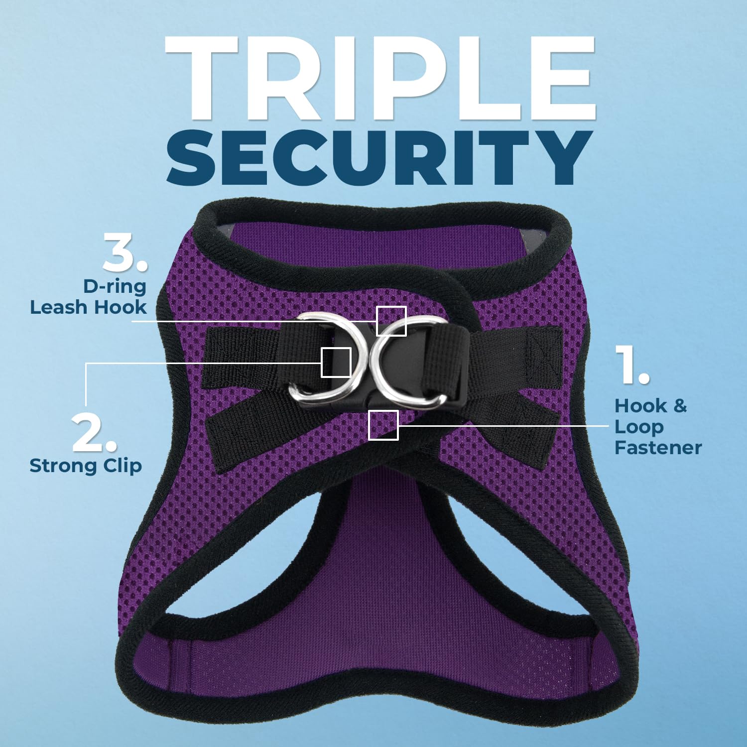 Best Pet Supplies Harness with reflective band enhances visibility during dawn or dusk walks.