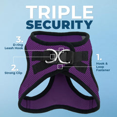 Best Pet Supplies Harness with reflective band enhances visibility during dawn or dusk walks.