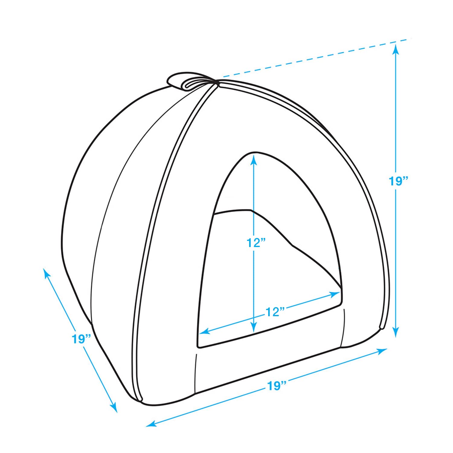 Best Pet Supplies 19x19 inch dome dimensions image highlights compact footprint and easy placement anywhere.