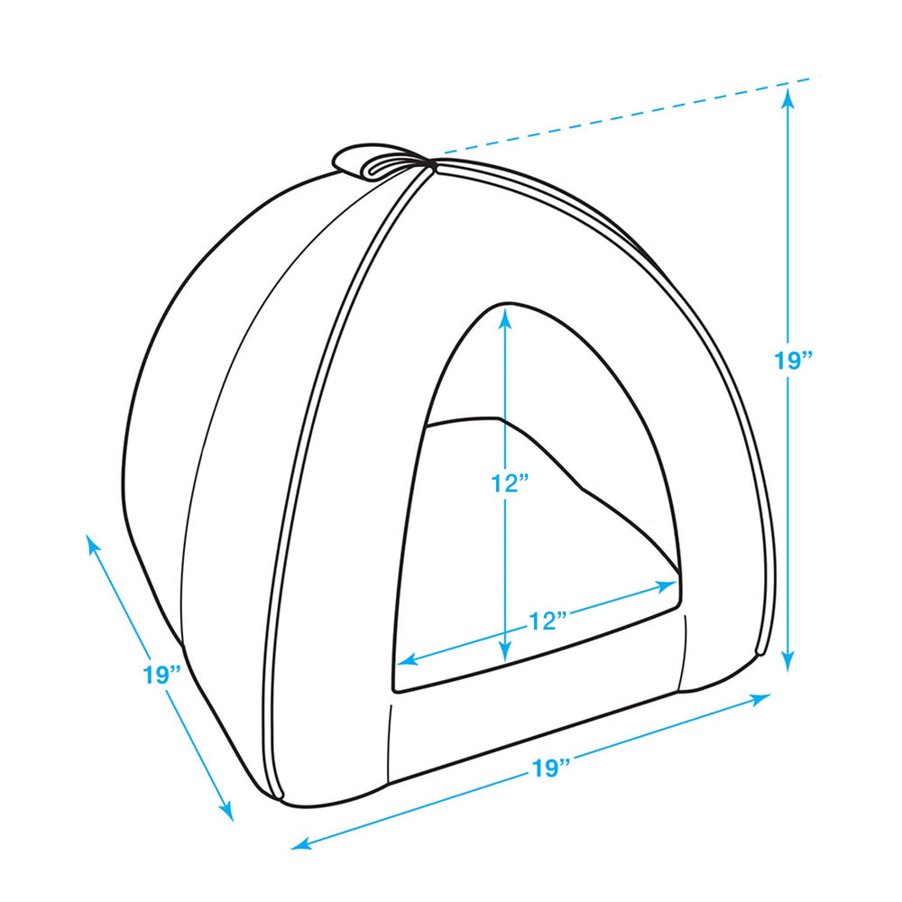 Best Pet Supplies 19x19 inch dome dimensions image highlights compact footprint and easy placement anywhere.