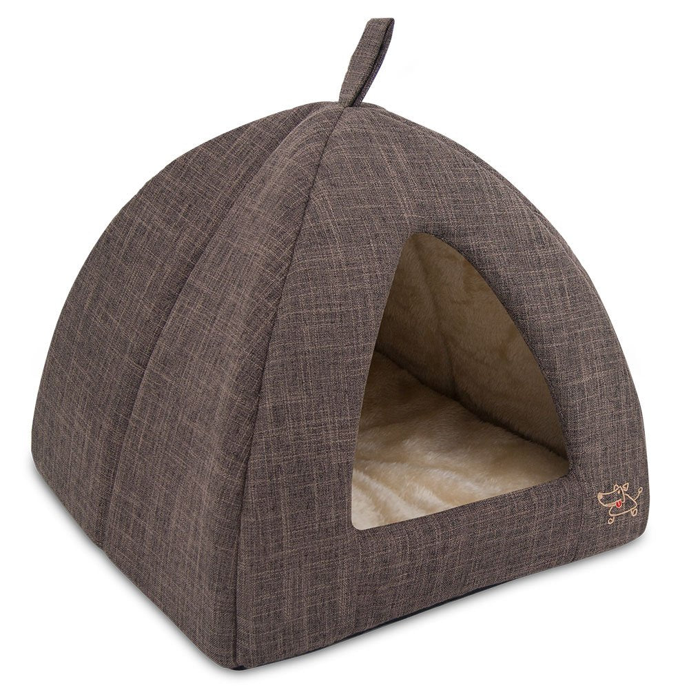 Best Pet Supplies domed cat bed front view shows enclosed cozy space for privacy and security.