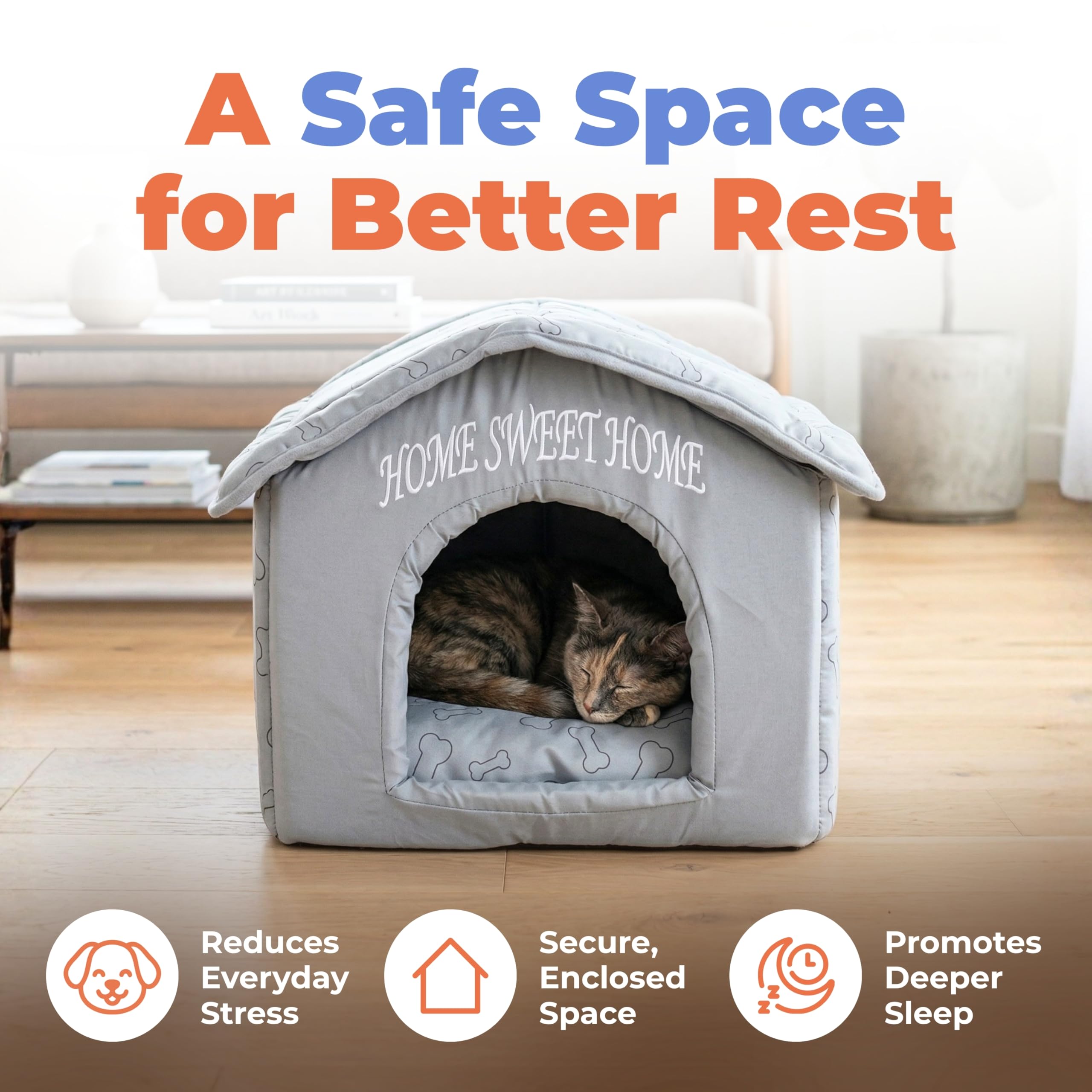 Best Pet Supplies cat bed with removable pillow for simple comfort.
