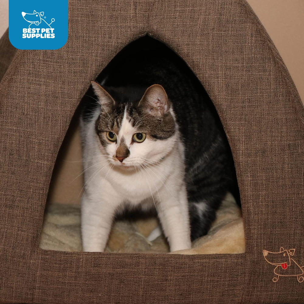Best Pet Supplies cat bed with dog use context showing versatile cozy retreat for small dogs too.