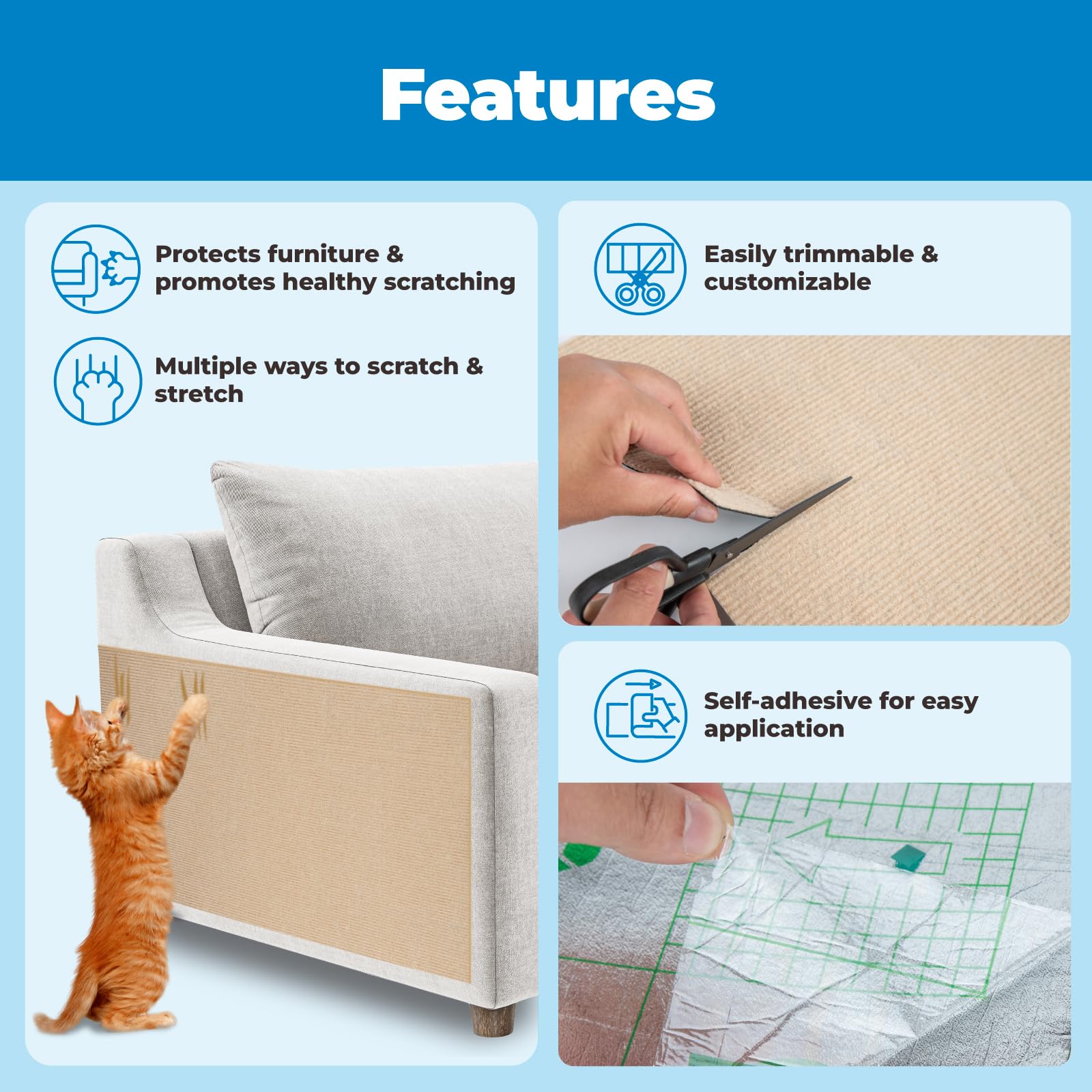 Best Pet Supplies Catify Scratcher easy-setup with adhesive stickers for quick installation.