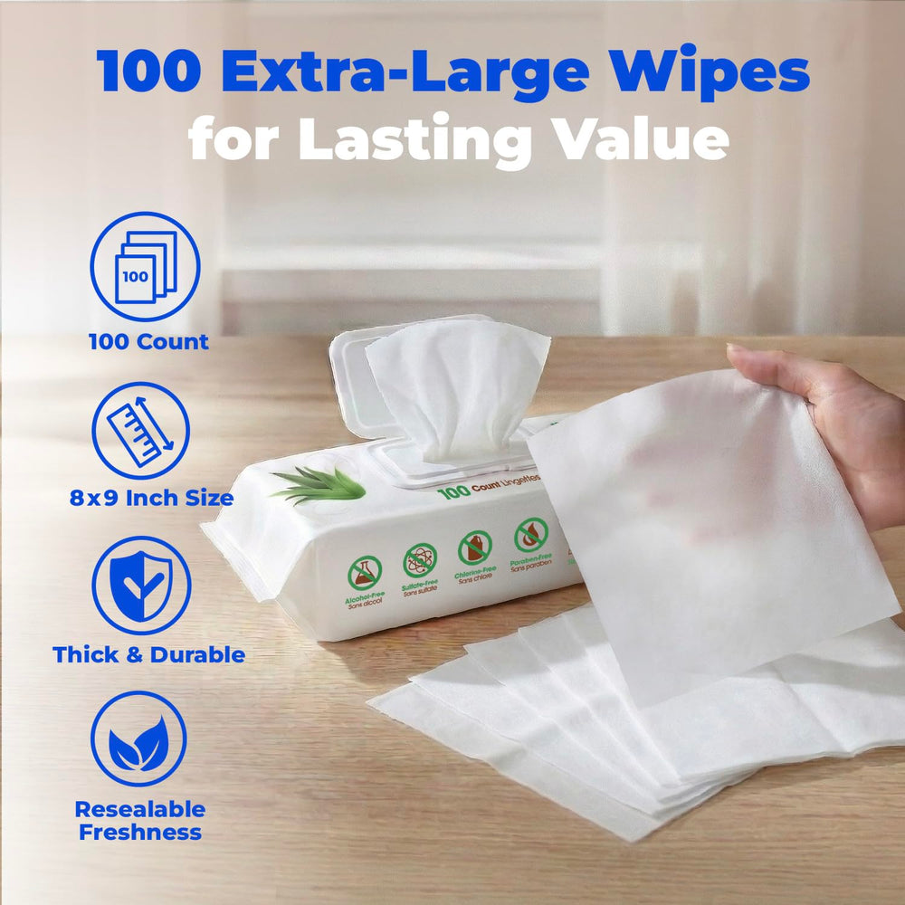 Best Pet Supplies dog wipes plant-based fibers provide durable cleaning.