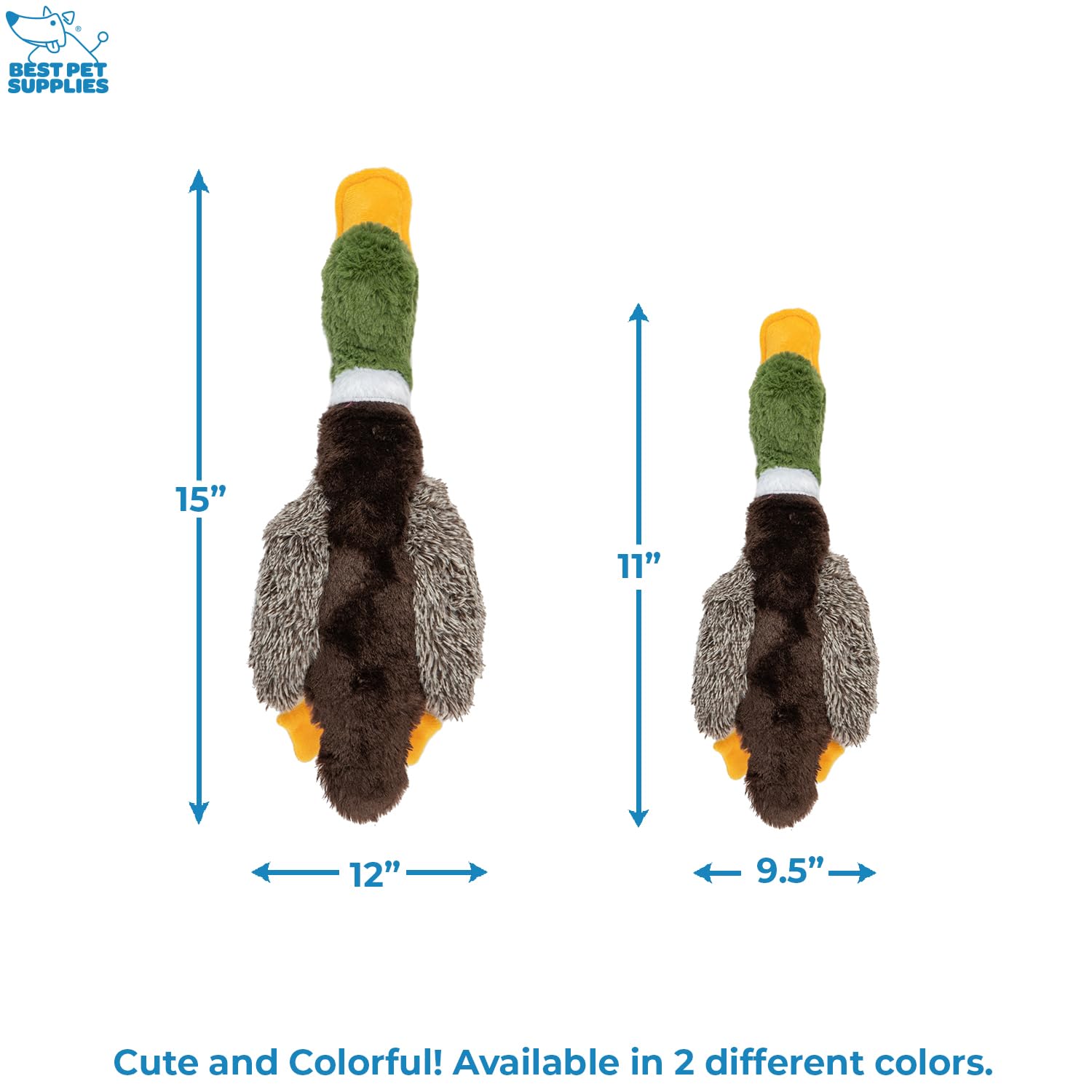 Best Pet Supplies Duck Plush Toy with crinkle sounds for engagement
