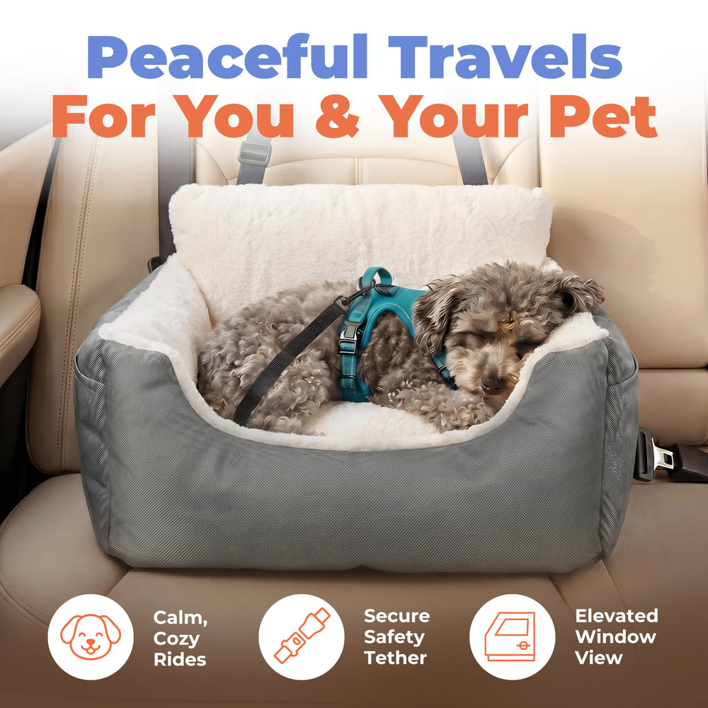 Best Pet Supplies Elevated Dog Car Seat back view showing interior space.