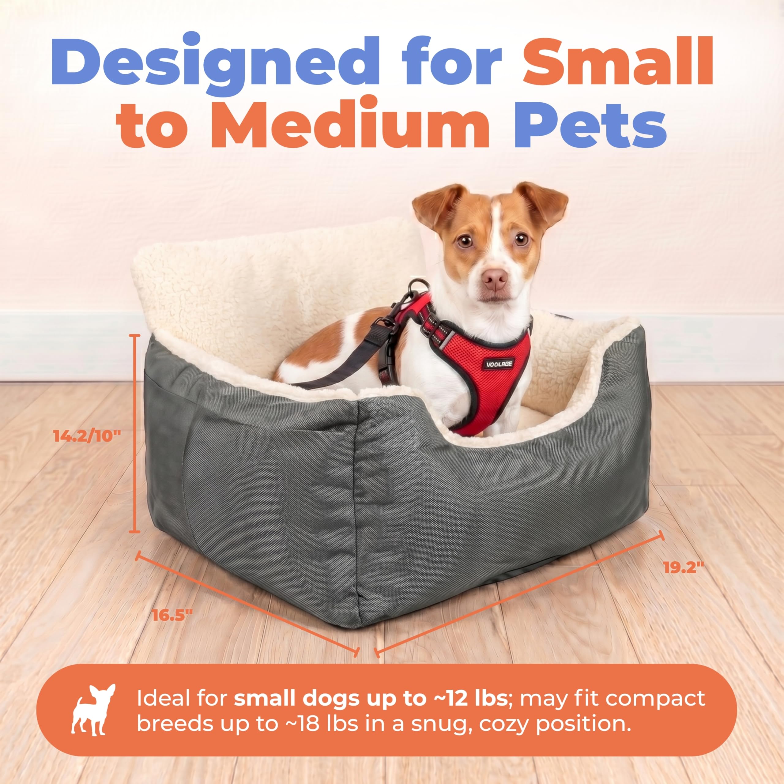 Best Pet Supplies Elevated Dog Car Seat harness tether secures your pet.
