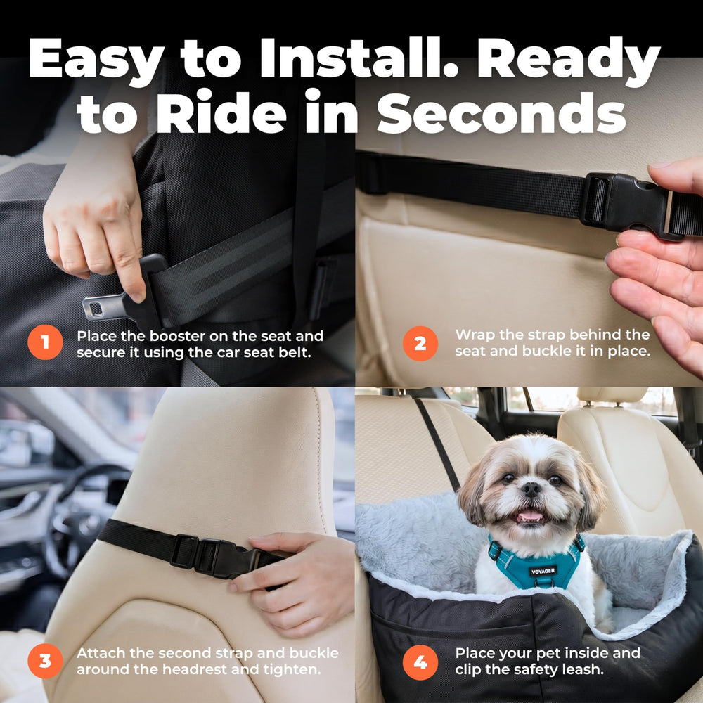 Best Pet Supplies Elevated Dog Car Seat removable cushion for easy cleaning.