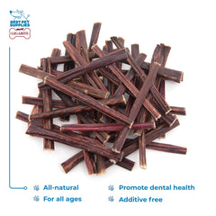 GigaBite Beef Esophagus chew close-up, rawhide-free dental-friendly treat.