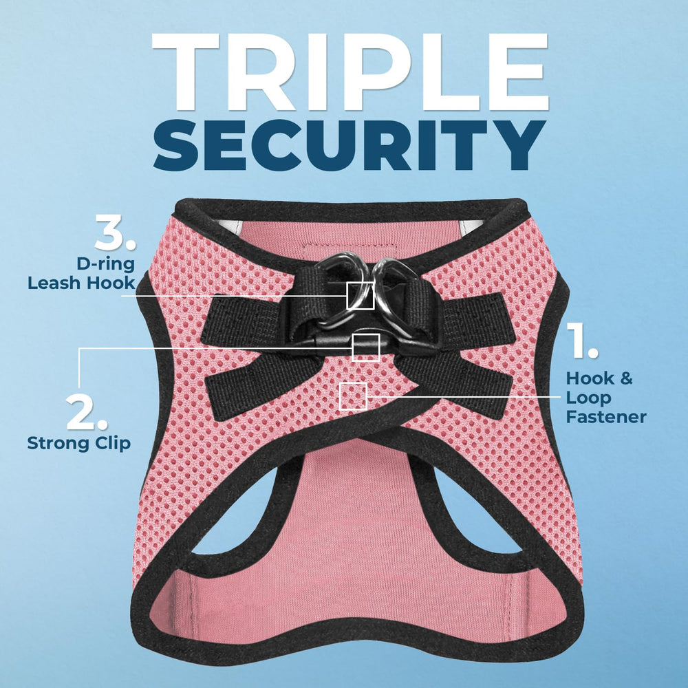 Best Pet Supplies harness close-up shows soft mesh for breathable comfort