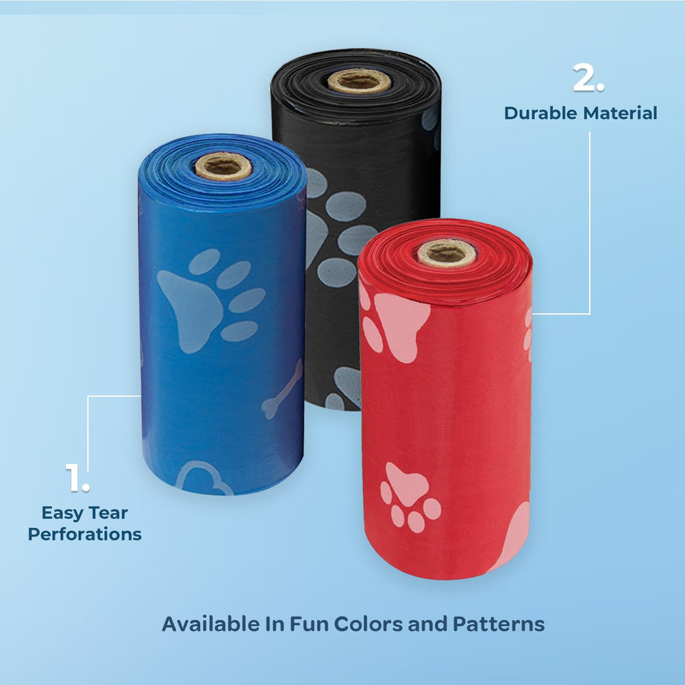 Best Pet Supplies leak-resistant poop bags closeup showing rip-resistant design.