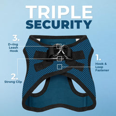 Best Pet Supplies plush padding harness with blue trim for soft comfort