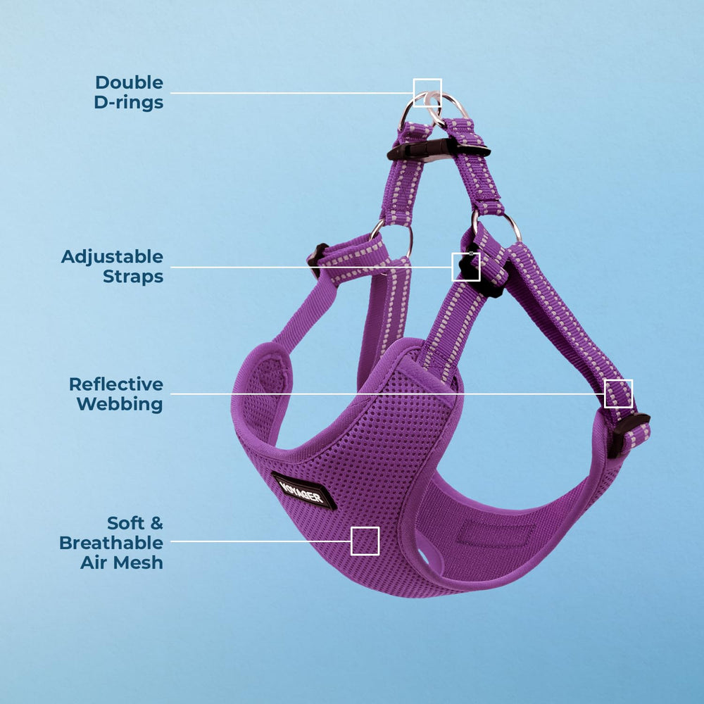 Best Pet Supplies Voyager adjustable chest strap ensures comfortable, secure sizing for growing dogs.