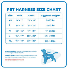 Best Pet Supplies Voyager measuring guide helps sizing for a secure fit.