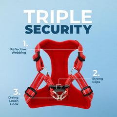 Voyager harness adjustable neck and chest for a secure, customizable fit